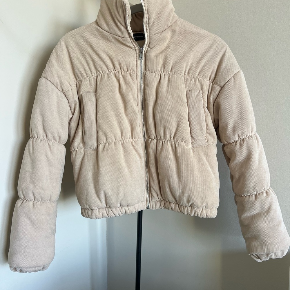PrettyLittleThing Beige Puffer Jacket